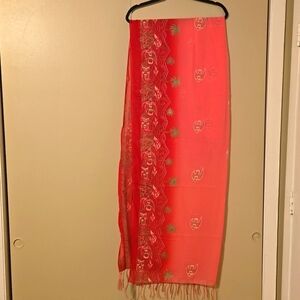 Sheer Fish Themed Scarf 40 X 72 Inches